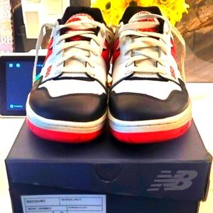 New Balance 550 White/Red/Black, Mens Size 10.5
